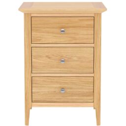 Rest Relax Keswick Oak 3 Drawer Bedside in Beige - Size: Large