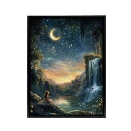 "Artery8 Wendy In Neverland Magical Kids Bedroom Framed Canvas Wall Art Print in Blue - Size: W12"" x H16""" - thumbnail 1