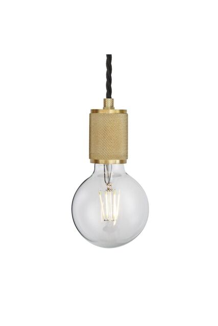 Industville Knurled Edison Pendant Light, 1 Wire, Brass in Bronze - image 1