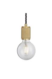 Industville Knurled Edison Pendant Light, 1 Wire, Brass in Bronze - thumbnail 1