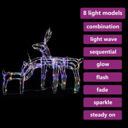 Berkfield Home 3 Piece Christmas Light Display Reindeers 229 LEDs - thumbnail 4
