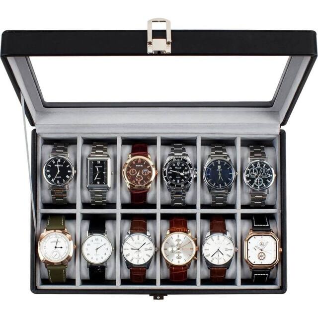 SPETLEK 12 Slot PU Leather Watch Box in Black - image 1