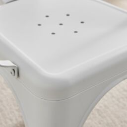 FurnitureboxUK Set of 2 Colton Industrial Steel Stackable Tolix Style Dining Chairs with Arms in White - thumbnail 6