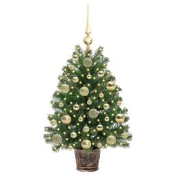 Berkfield Home Artificial Christmas Tree with 150 LEDs Green 75 cm PE & PVC - thumbnail 3