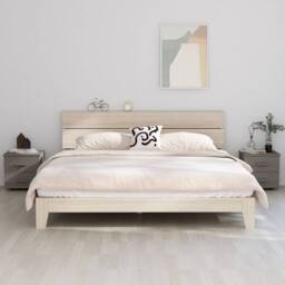 Berkfield Home Bedside Cabinets HAMAR 2 pcs Light Grey 40x35x44.5cm Solid Wood - Size: 40x35x44.5 cm - thumbnail 2