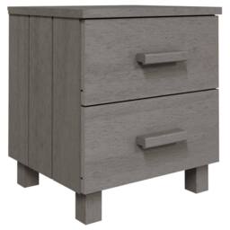 Berkfield Home Bedside Cabinets HAMAR 2 pcs Light Grey 40x35x44.5cm Solid Wood - Size: 40x35x44.5 cm - thumbnail 3