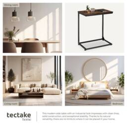 tectake Bedside Table Cardiff - Industrial Style, 55.5 X 35 X 67 Cm in Dark Brown - thumbnail 5