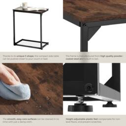 tectake Bedside Table Cardiff - Industrial Style, 55.5 X 35 X 67 Cm in Dark Brown - thumbnail 4