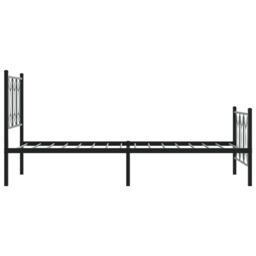 Berkfield Home Metal Bed Frame without Mattress with Footboard Black 75x190cm - Size: 75x190 cm - thumbnail 5