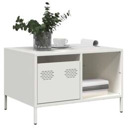 Berkfield Home Sturdy Coffee Table White 68.5x50x43.5 cm Cold-rolled Steel - thumbnail 2