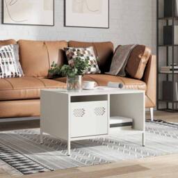 Berkfield Home Sturdy Coffee Table White 68.5x50x43.5 cm Cold-rolled Steel