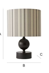 ValueLights Anthony Candlestick Table Lamp with Linen Stripe Lamp Shade & Bulb in Nude - thumbnail 7