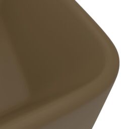 Berkfield Home Luxury Wash Basin Matt Cream 41x30x12 cm Ceramic - Size: 41 x 30 x 12 cm - thumbnail 5