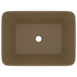 Berkfield Home Luxury Wash Basin Matt Cream 41x30x12 cm Ceramic - Size: 41 x 30 x 12 cm - thumbnail 3