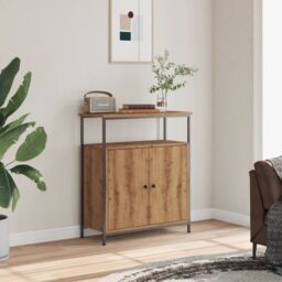 Berkfield Home Sideboard Artisan Oak 70x30x80 cm Engineered Wood in Brown - Size: 70 x 30 x 80 cm - thumbnail 3