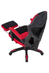 Living and Home Ergonomic High Back Gaming Office Chair with Footrest - Red & Black - thumbnail 5