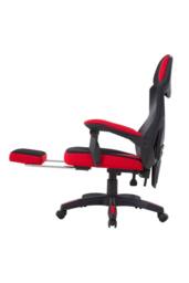 Living and Home Ergonomic High Back Gaming Office Chair with Footrest - Red & Black - thumbnail 4