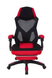 Living and Home Ergonomic High Back Gaming Office Chair with Footrest - Red & Black - thumbnail 2