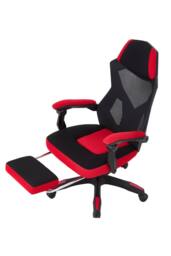 Living and Home Ergonomic High Back Gaming Office Chair with Footrest - Red & Black - thumbnail 3