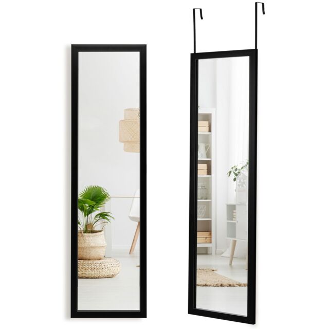 Costway Full Length Mirror Full Body Over the Door Dressing Mirror Door & Wall Hanging in Black - image 1
