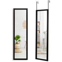 Costway Full Length Mirror Full Body Over the Door Dressing Mirror Door & Wall Hanging in Black - thumbnail 1