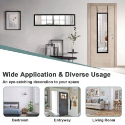 Costway Full Length Mirror Full Body Over the Door Dressing Mirror Door & Wall Hanging in Black - thumbnail 6