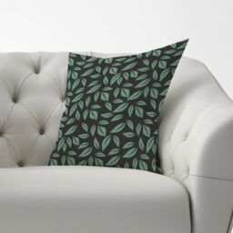 Warren Reed - Designer Delicate Leaf Cushions in Green - Size: 60 cm x 60 cm - thumbnail 2