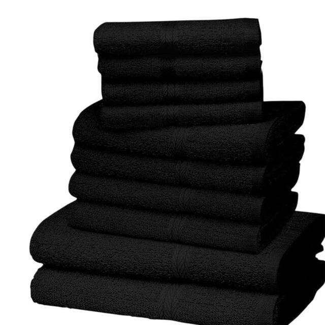 K Collection Egyptian Cotton Towel Set (Pack of 10) in Black - image 1