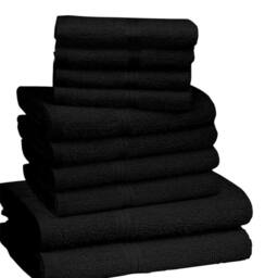 K Collection Egyptian Cotton Towel Set (Pack of 10) in Black - thumbnail 2
