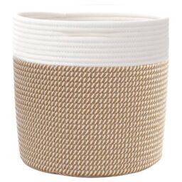 Berkfield Home Storage Baskets 2 pcs Brown & White √ò28x28 cm Cotton - Size: 28x28 cm - thumbnail 6