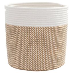 Berkfield Home Storage Baskets 2 pcs Brown & White √ò28x28 cm Cotton - Size: 28x28 cm - thumbnail 5