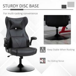VINSETTO Video Game Chair Computer Chair with Flip up Armrests Headrest in Black - thumbnail 6