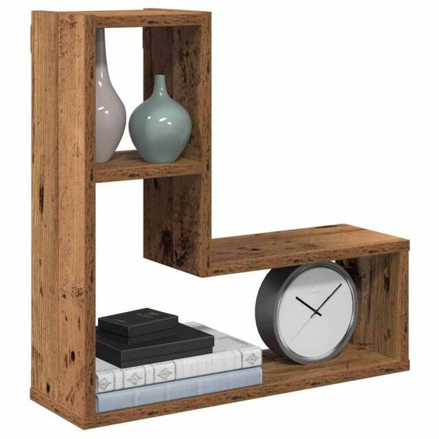 Berkfield Home Wall Cube Shelves 2 pcs Old Wood 50x15x50 cm Engineered Wood in Brown - Size: 50 x 15 x 50 cm - image 1
