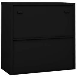 Berkfield Home Office Cabinet with Sliding Door Black 90x40x90 cm Steel - Size: 90 x 40 x 90 cm - thumbnail 5