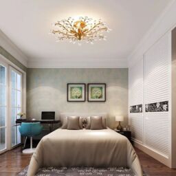 Garwarm 5 - Light 80cm Dimmable Crystal Semi Flush Mount in Gold - thumbnail 4