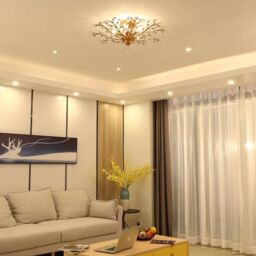 Garwarm 5 - Light 80cm Dimmable Crystal Semi Flush Mount in Gold - thumbnail 3