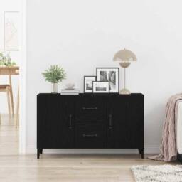 Berkfield Home Modern Black Oak Sideboard - 100 x 36 x 60 cm - Made of Engineere - thumbnail 4