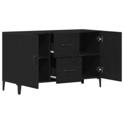 Berkfield Home Modern Black Oak Sideboard - 100 x 36 x 60 cm - Made of Engineere - thumbnail 5