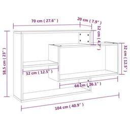 Berkfield Home Wall Shelf Smoked Oak 104x20x58.5 cm Engineered Wood in Brown - thumbnail 7