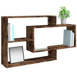 Berkfield Home Wall Shelf Smoked Oak 104x20x58.5 cm Engineered Wood in Brown - thumbnail 5