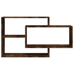 Berkfield Home Wall Shelf Smoked Oak 104x20x58.5 cm Engineered Wood in Brown - thumbnail 1
