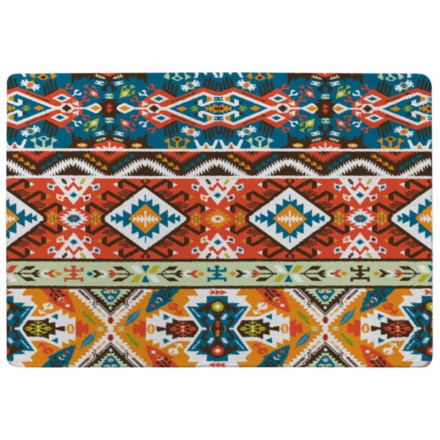 Benjamin Tate Design Colorful Pattern In Tribal Style Rug in Natural - Size: Large - image 1