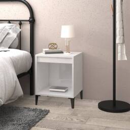Berkfield Home Elegant Bedside Cabinet High Gloss White 40x35x50 cm - Size: 40 x 35 x 50 cm - thumbnail 1