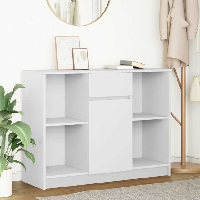 Berkfield Home Sideboard with Drawer White 101x35x76 cm Engineered Wood - Size: 101 x 35 x 76 cm - image 1