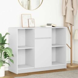Berkfield Home Sideboard with Drawer White 101x35x76 cm Engineered Wood - Size: 101 x 35 x 76 cm - thumbnail 1