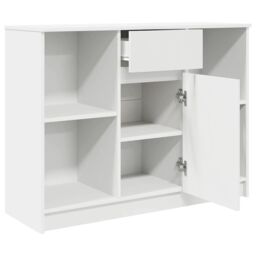 Berkfield Home Sideboard with Drawer White 101x35x76 cm Engineered Wood - Size: 101 x 35 x 76 cm - thumbnail 5