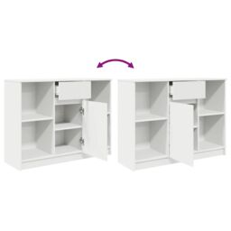 Berkfield Home Sideboard with Drawer White 101x35x76 cm Engineered Wood - Size: 101 x 35 x 76 cm - thumbnail 9