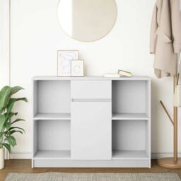 Berkfield Home Sideboard with Drawer White 101x35x76 cm Engineered Wood - Size: 101 x 35 x 76 cm - thumbnail 3