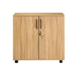 Moderna MMT Oak Storage Cabinet for Office Home, 2 Door, Locking Wooden Cupboard - Sonoma Oak in Brown - thumbnail 5