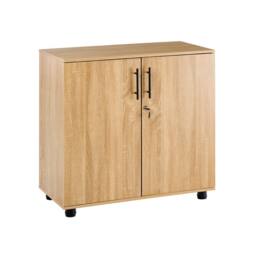 Moderna MMT Oak Storage Cabinet for Office Home, 2 Door, Locking Wooden Cupboard - Sonoma Oak in Brown